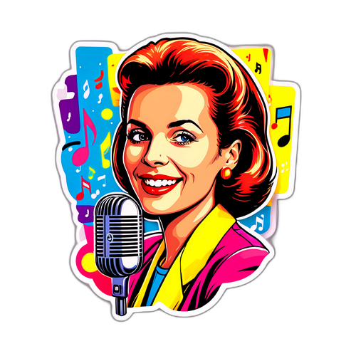 Retro Danuta Błażejczyk z Muzycznymi Nutami
