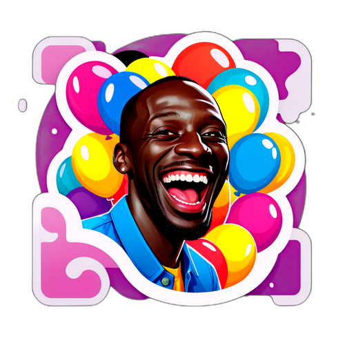 Nálepka s Omar Sy, který se směje
