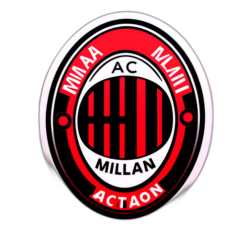 สติกเกอร์ชุดฟุตบอลเอซี มิลานกับแสงสีแดงและดำ