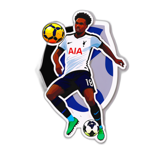 Tottenham Aufkleber mit dynamischem Spieler