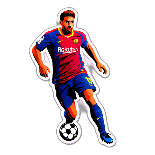 Απεικόνιση ποδοσφαιριστή σε φανέλα Μπαρτσελόνα