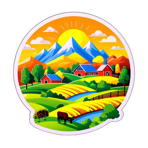 现代农村景观贴纸