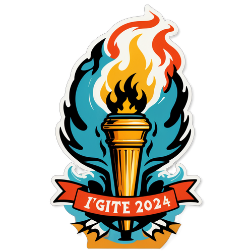 Ignite Your Passion! Unveiling the Retro Olympic Torch Sticker for 2024!