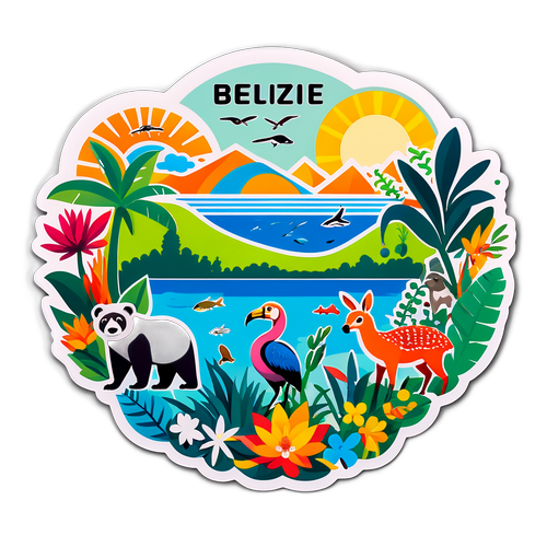 Naturtema Klistermærke fra Belize