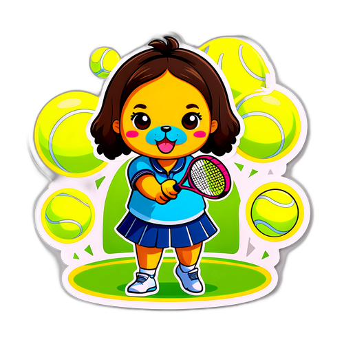 Adesivo Giocoso di Renata Zarazúa con Palline da Tennis