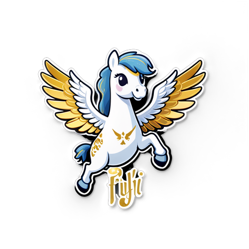 Eğlenceli Pegasus Sticker Tasarımı