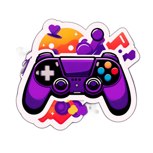 Hrací nálepka s herním ovladačem