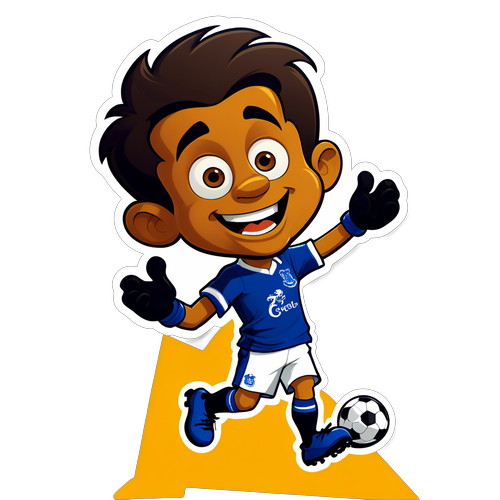 Lekende klistremerke av Everton-mascot