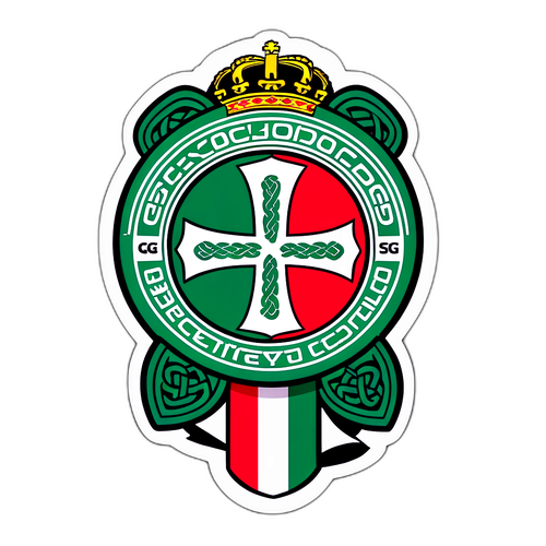 페예노르드와 셀틱 팬을 위한 팀 컬러 및 마스코트를 나타내는 스티커 디자인