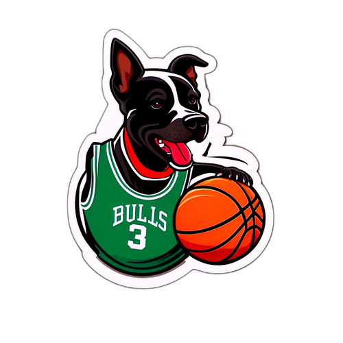 Adesivo do Bulldog Torcedor de Basquete