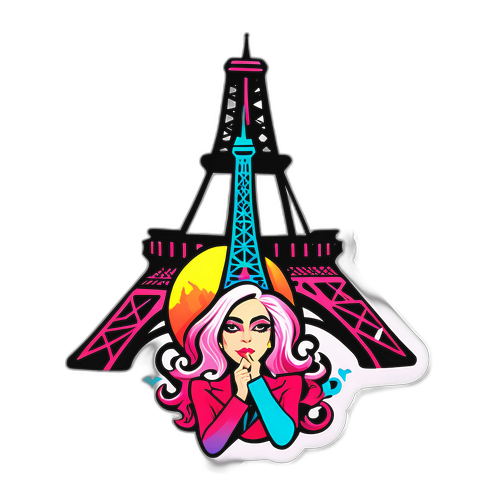 Autocollant de Lady Gaga à Paris