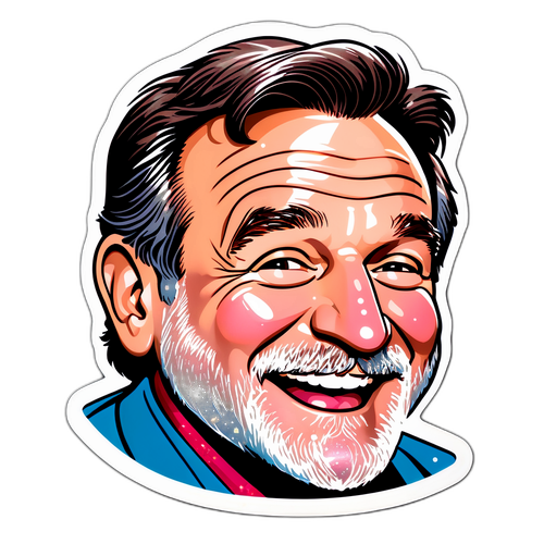 Unterhaltsamer Aufkleber mit Robin Williams