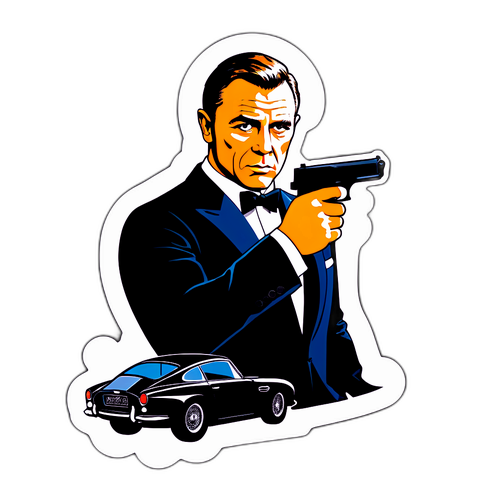 Actionfylld klistermärke inspirerat av 'No Time to Die'