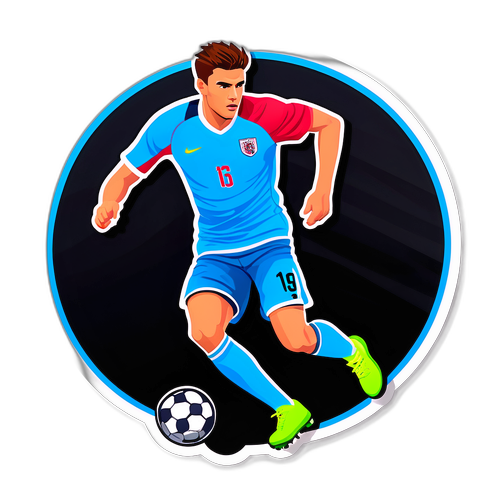 Stiker Dinamik Pemain Bola Sepak