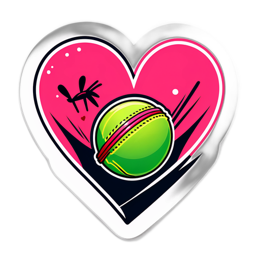 क्रिकेट के प्रति प्रेम का whimsical स्टिकर
