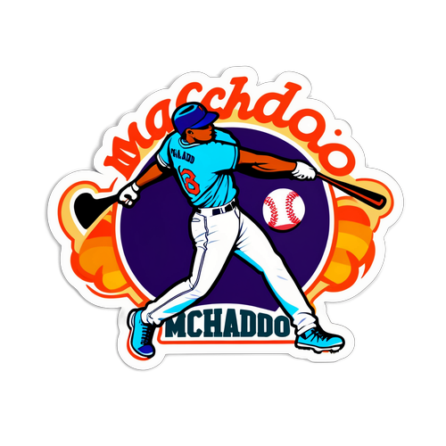 Fargerik klistremerke med baseball