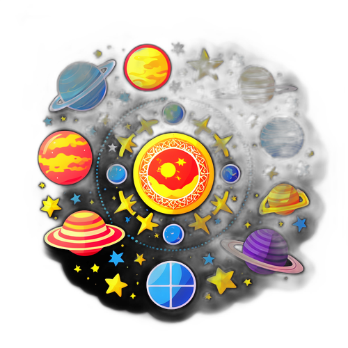 Наклейка с гороскопом для 9 сентября, яркие знаки зодиака и планеты