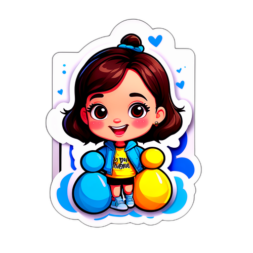 מדבקה מותאמת אישית של דמות חמודה