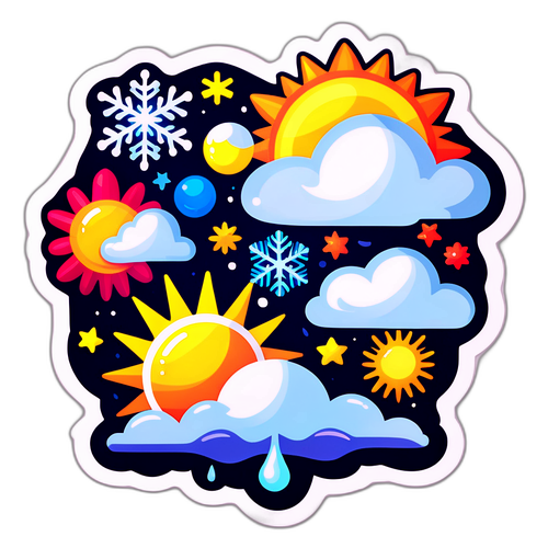 Pelekat Berkonsep Cuaca Musim