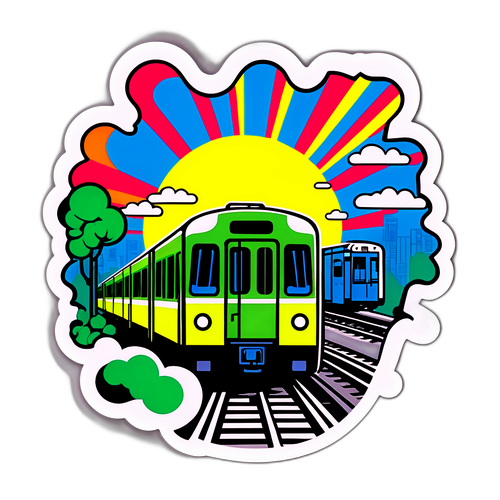 山手線のシーンをポップアートスタイルで表現