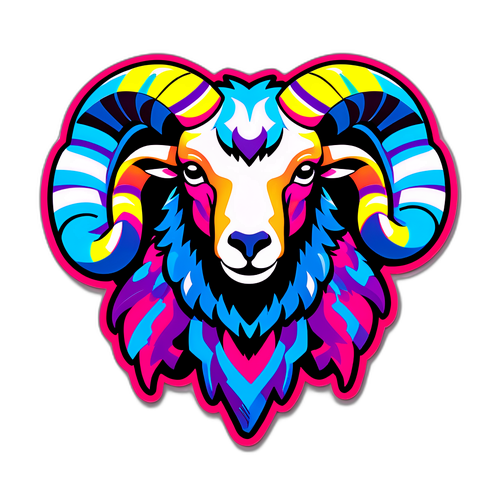 Adesivo de Carneiro Estilizado