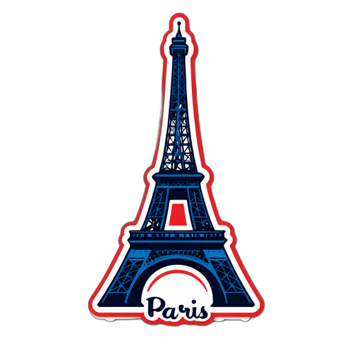 Sticker Menara Eiffel dengan Logo Paris Saint-Germain
