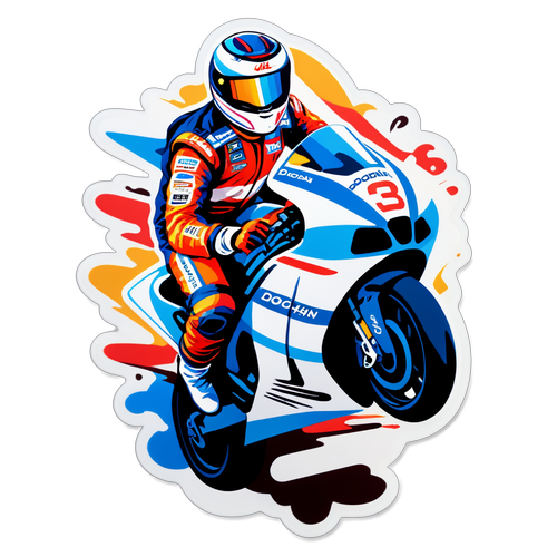 Arte de adesivo de Jack Doohan em ação