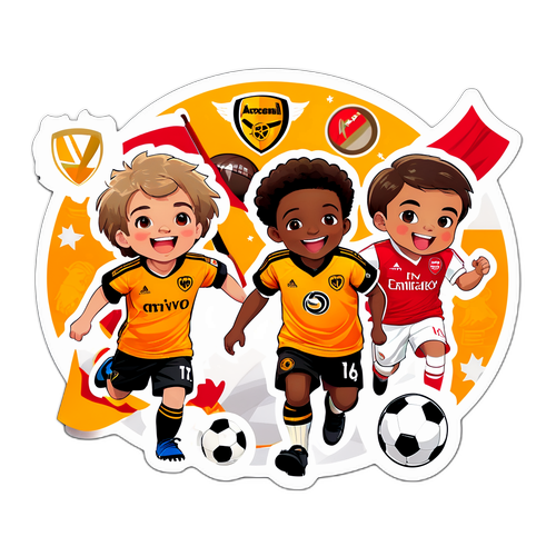 Stiker Ceria Kanak-Kanak dalam Jersi Bola Sepak
