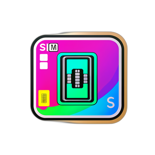 SIM卡与金属反应的科技元素贴纸