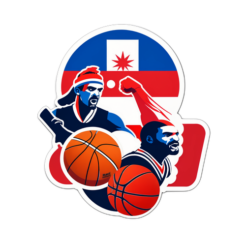 Sticker ng Sikat na Labanan sa Basketbol sa Pagitan ng Turkey at Serbia