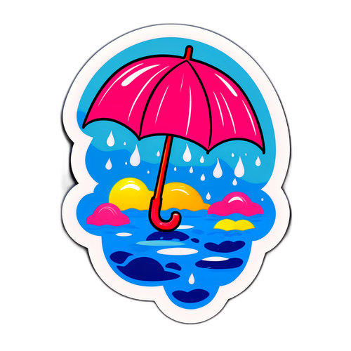 מדבקת מזג אוויר גשום