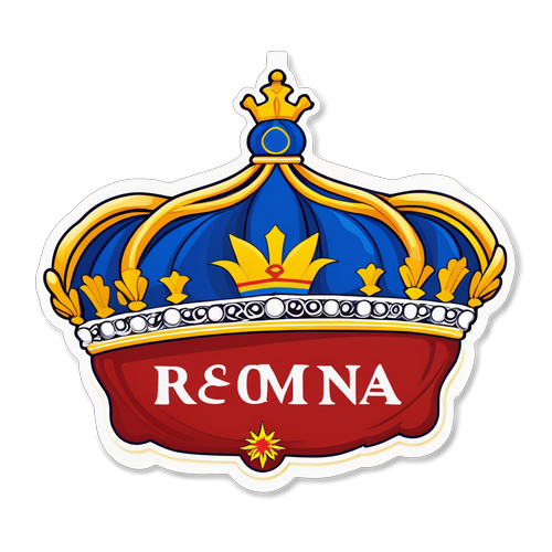 Präsidentenaufkleber mit Romänien und Krone