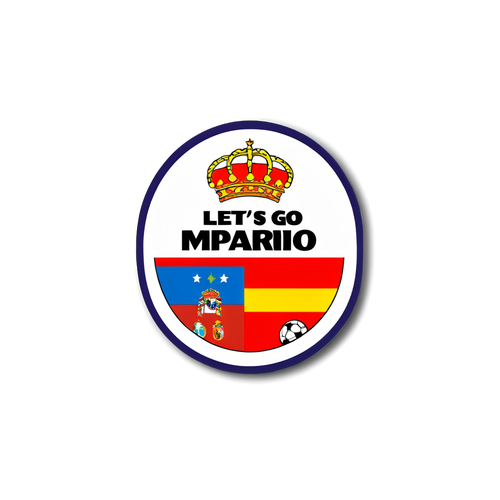 Diseño de un sticker con la bandera de España y el logo del Real Madrid