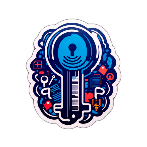 Nálepka symbolů zradců s klíči a otisky prstů