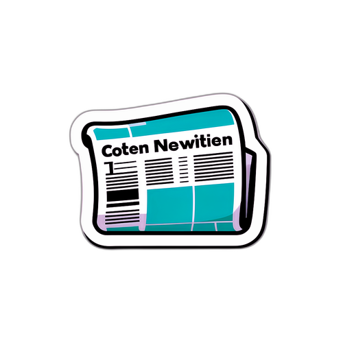 신문 구독을 상징하는 스티커