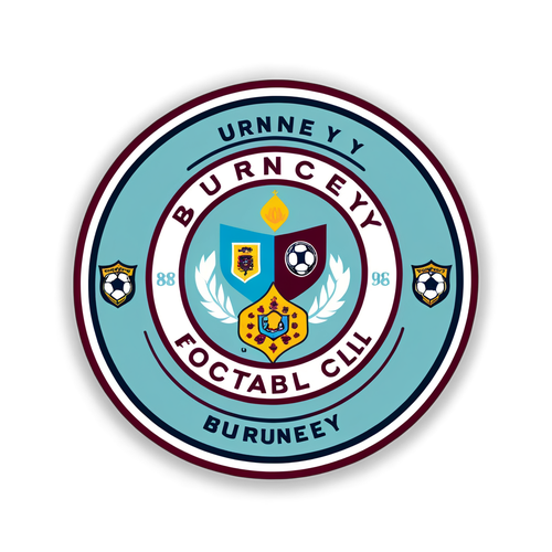 Sticker ya Mtindo wa Kuchora ya Utamaduni wa Soka wa Burnley