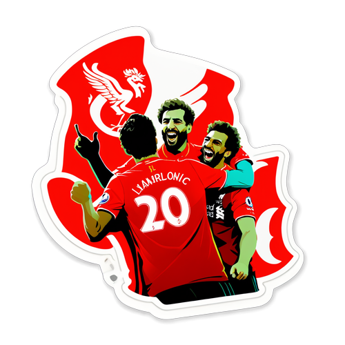 Sticker van een gezellige, uitbundige momenten met Liverpool-fans tijdens een wedstrijd