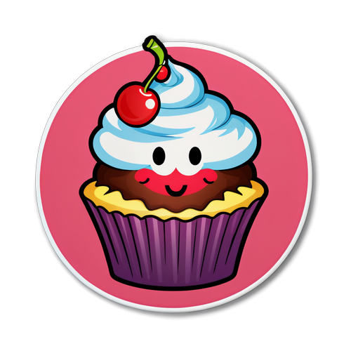 Unlock Your Sweet Tooth's Joy: Meet the Adorable Cupcake Sticker That Will Brighten Your Day!