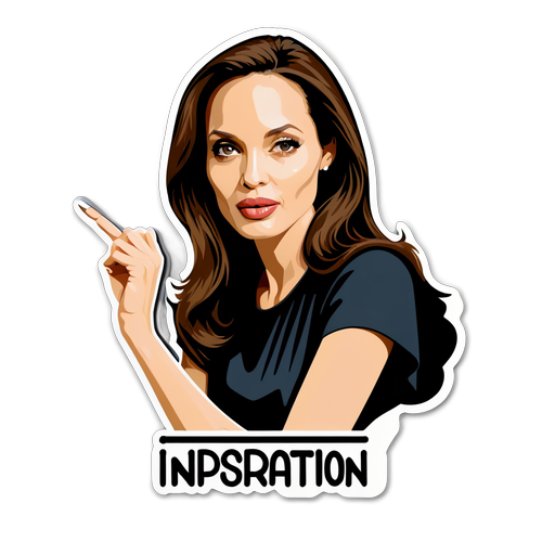 Sticker minimalist cu Angelina Jolie - Inspirație