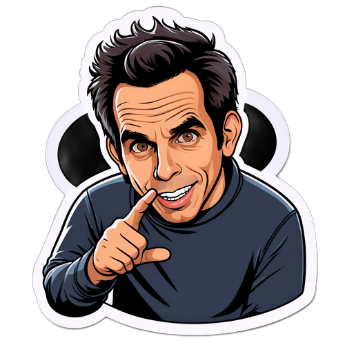 Roande klistermärke med Ben Stiller