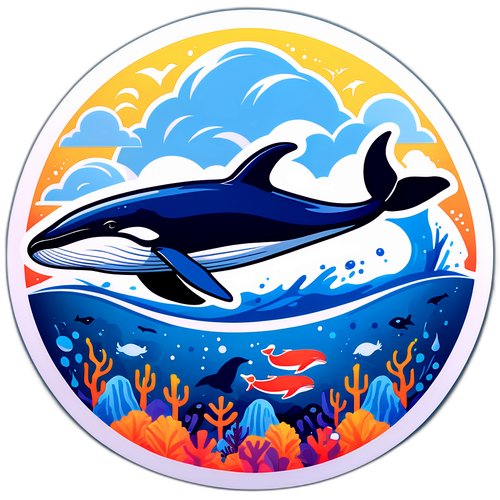 鯨魚淵源環保貼紙