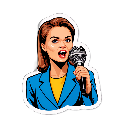 Наклейка з Олею Поляковою на сцені