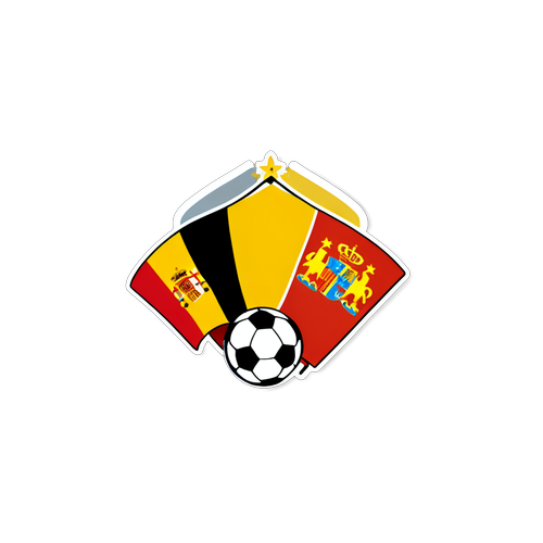 Stiker Persaingan Sepak Bola Belgia dan Spanyol
