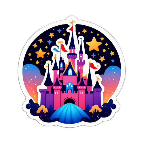 Adesivo do logotipo Disney Plus estilizado como um castelo de conto de fadas