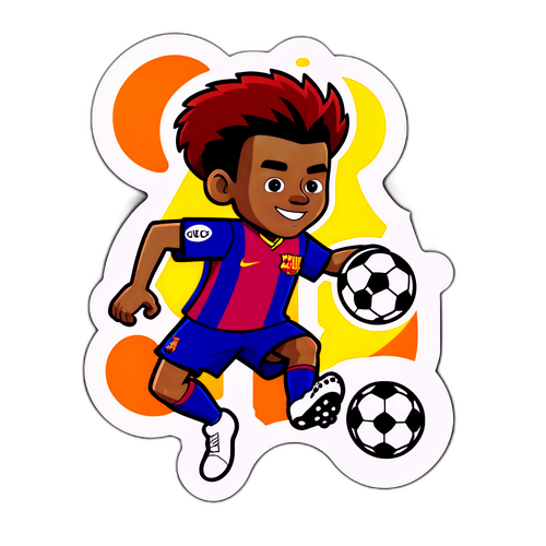 Stiker Pemain Sepak Bola Kartun Ceria