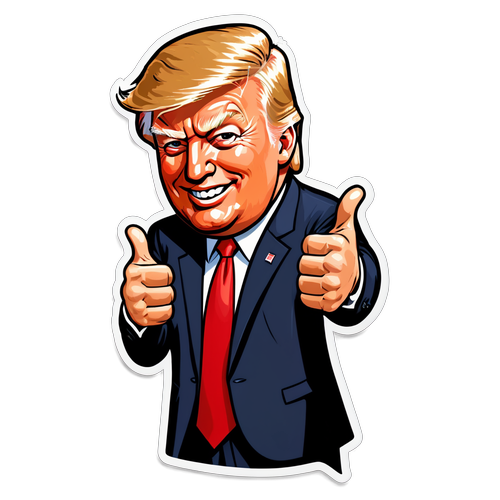 Trump's Thumbs-Up: The Sticker that Says Confidence is Key!