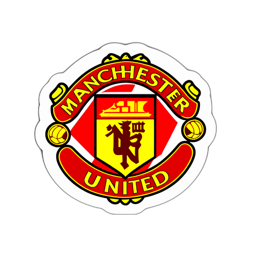 Nálepka s logem Manchester United v retro stylu