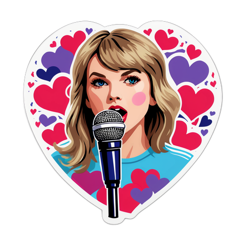 Taylor Swift Synger med Håndbold Mikrofon