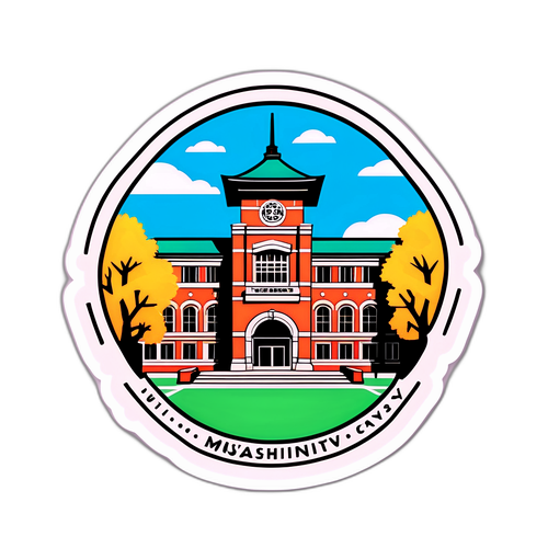 武蔵野大学キャンパスのアートスタイルステッカー