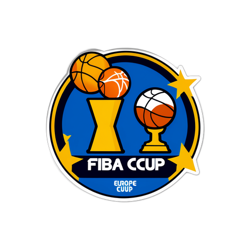 Σχέδιο αυτοκόλλητου με σύμβολα FIBA Europe Cup